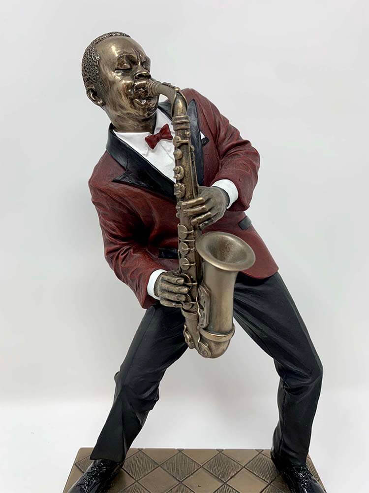 Jazz musician bronze figurine