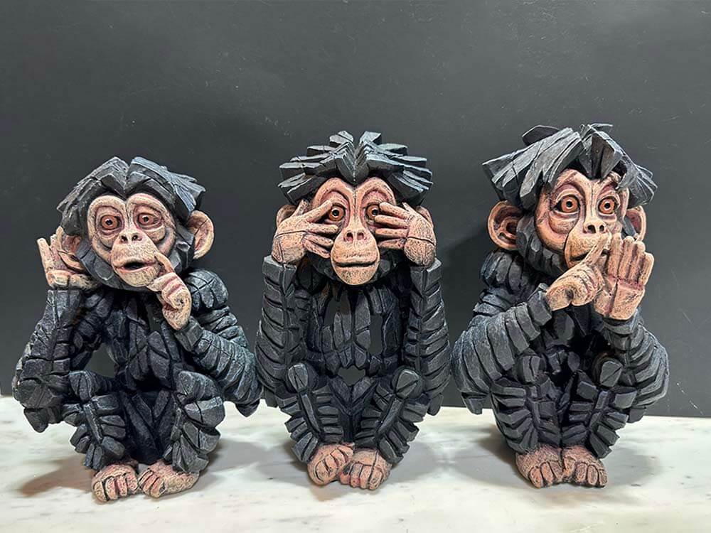 Edge Sculpture Baby Chimpanzee Set
