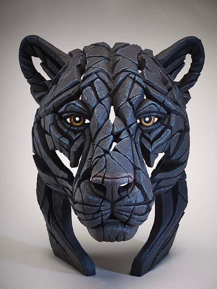 Black Panther Head figure, Edge Sculpture Panther Bust