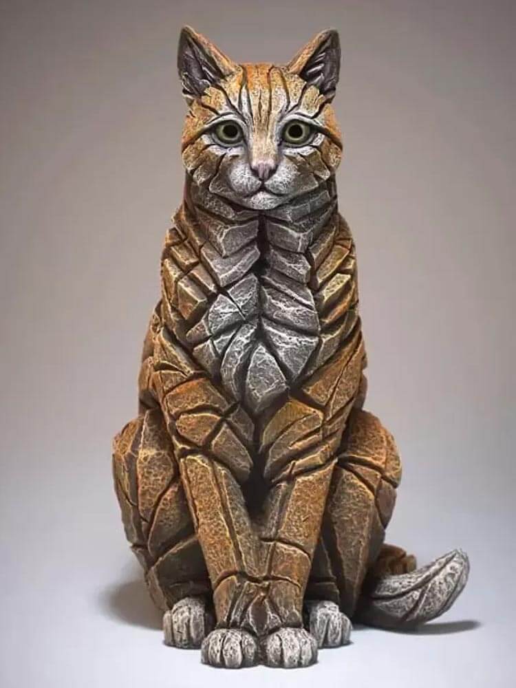 Edge Sculpture Ginger Cat Figure