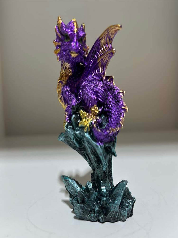 dragon figurines with crystals