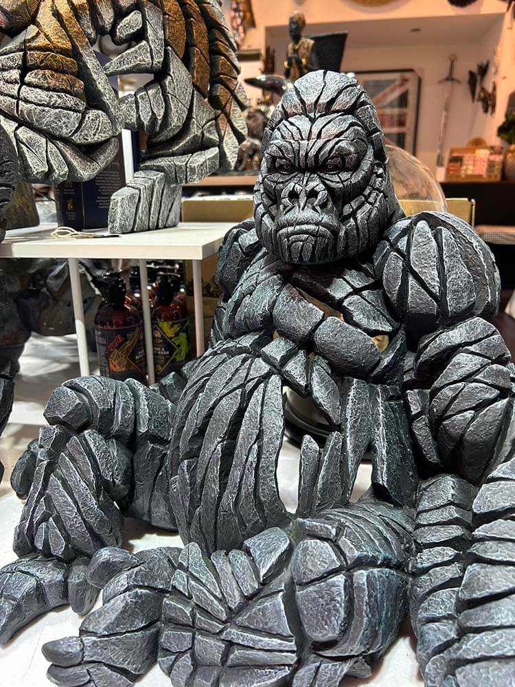 Edge Sculpture Gorilla by Matt Buckley, Large Black Gorilla Sculpture