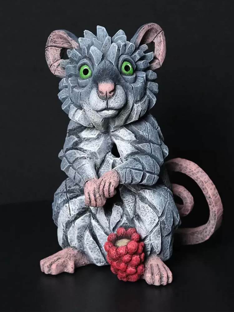 Grey Field Mouse, Grey Mouse, Edge Sculpture garden animal, Grey Rat Large