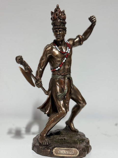 African Yoruba religion God "CHANGO" God Of Fire, Thunder, Lightening And War Sculpture