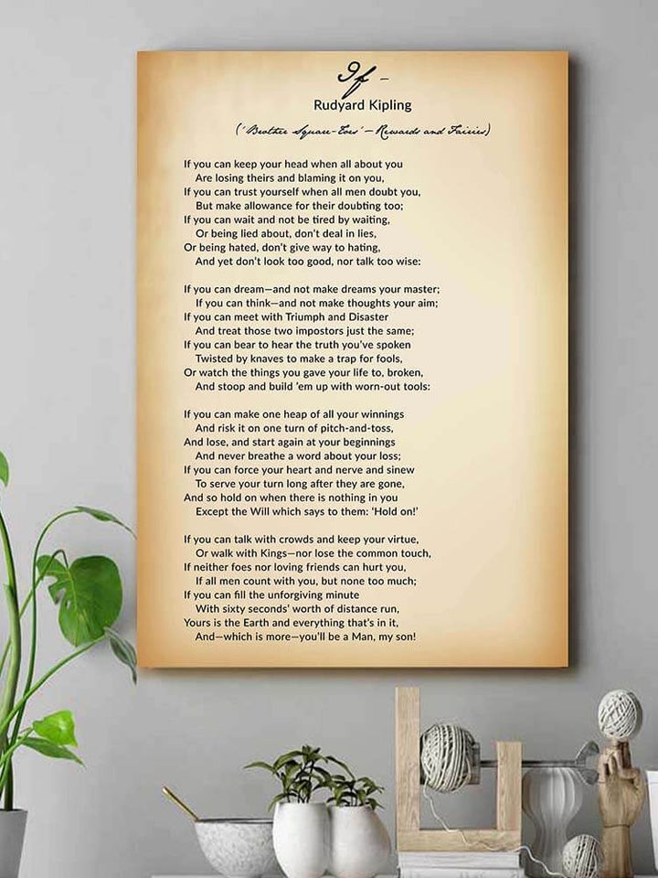 If by Rudyard Kipling, If You Can Keep Your Head When All About You, Canvas Art