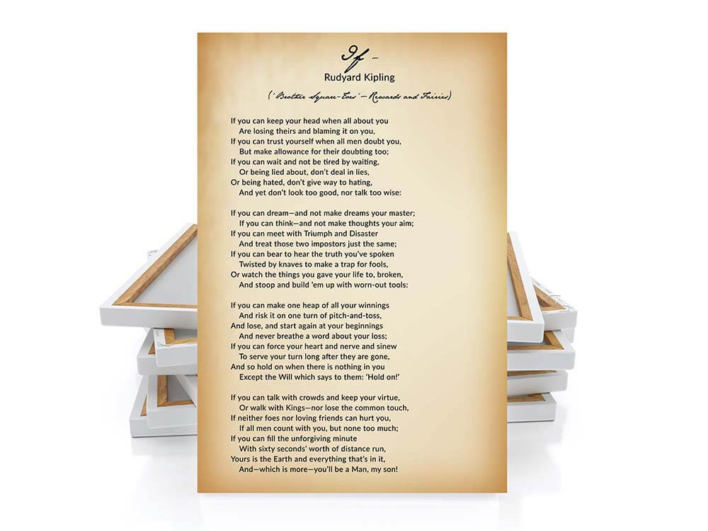 If poem by Rudyard Kipling Wall canvas art 