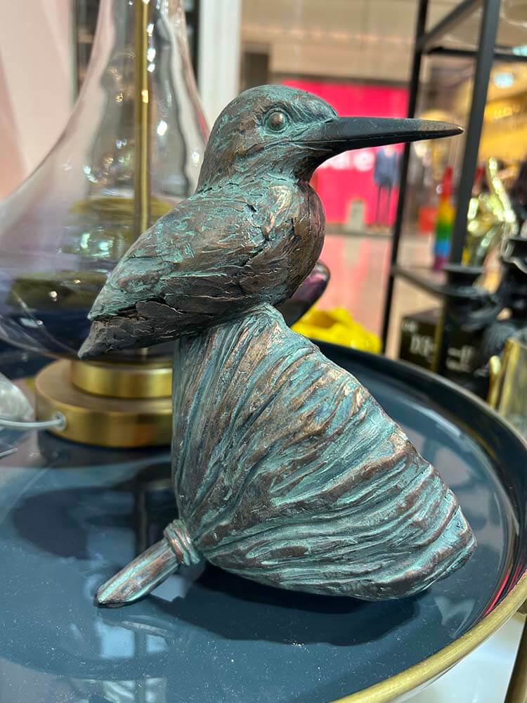Birds Sculpture, Kingfisher on a Lotus