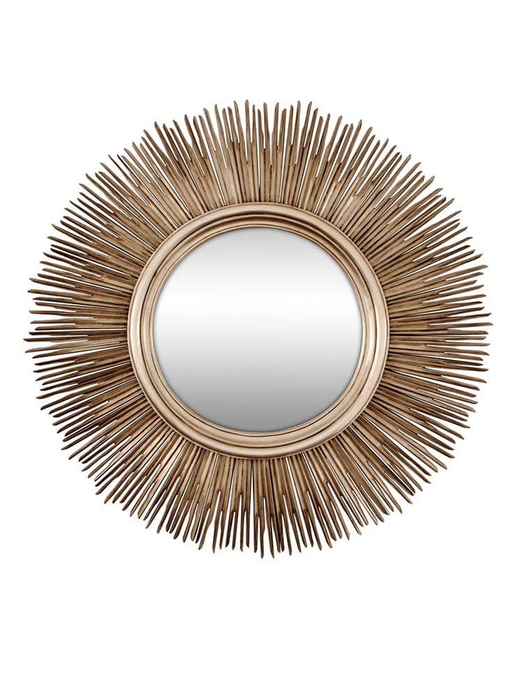 Soleil Mirror, Champagne Gold Starburst Mirror Large Sun Wall Mirror 