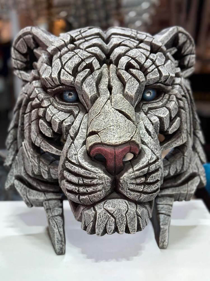 White Tiger Bust by Edge Sculpture, 40cm
