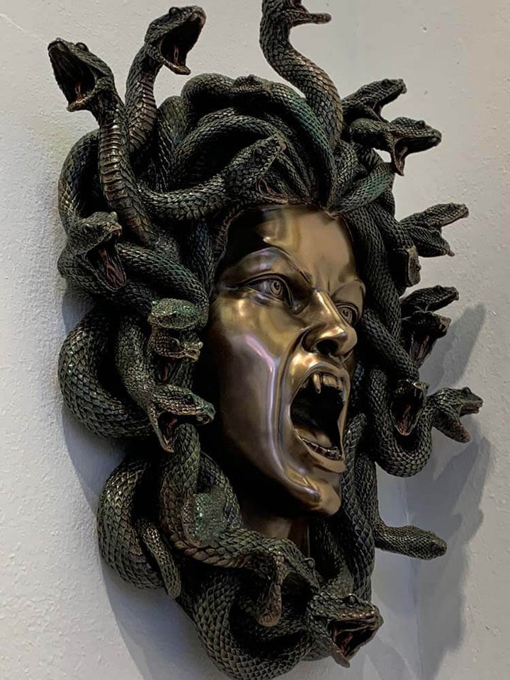 Greek sculptures medusa snake head