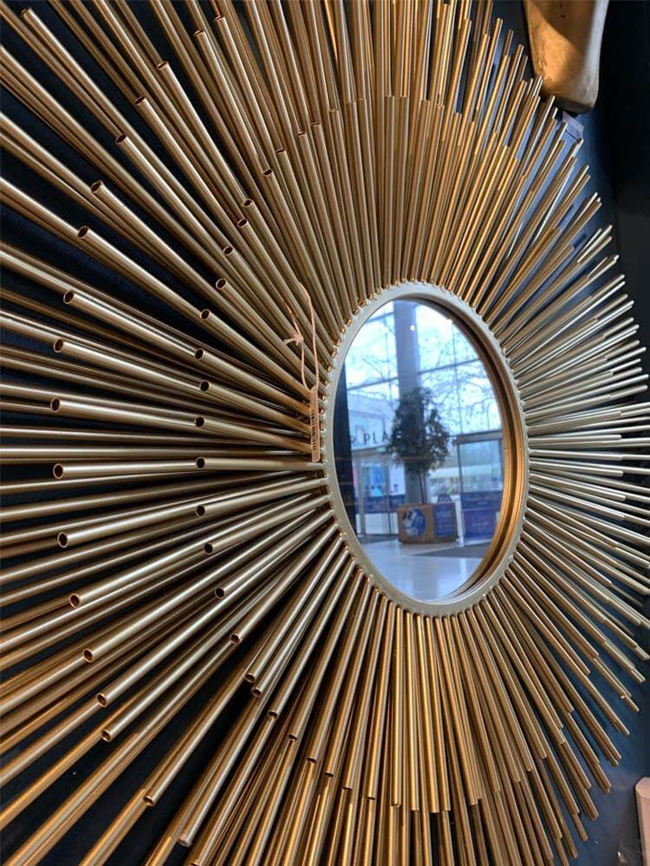 Starburst mirror Large, Gold Sun mirror