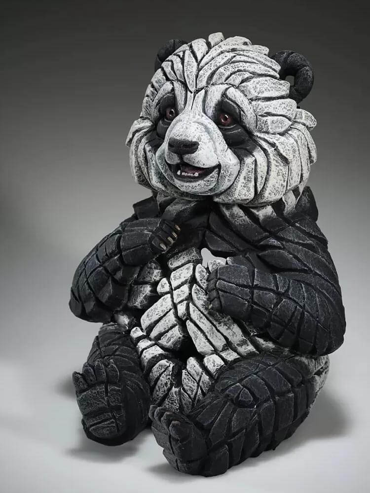 Black and White Panda Bear Figure, Edge Sculpture Panda 