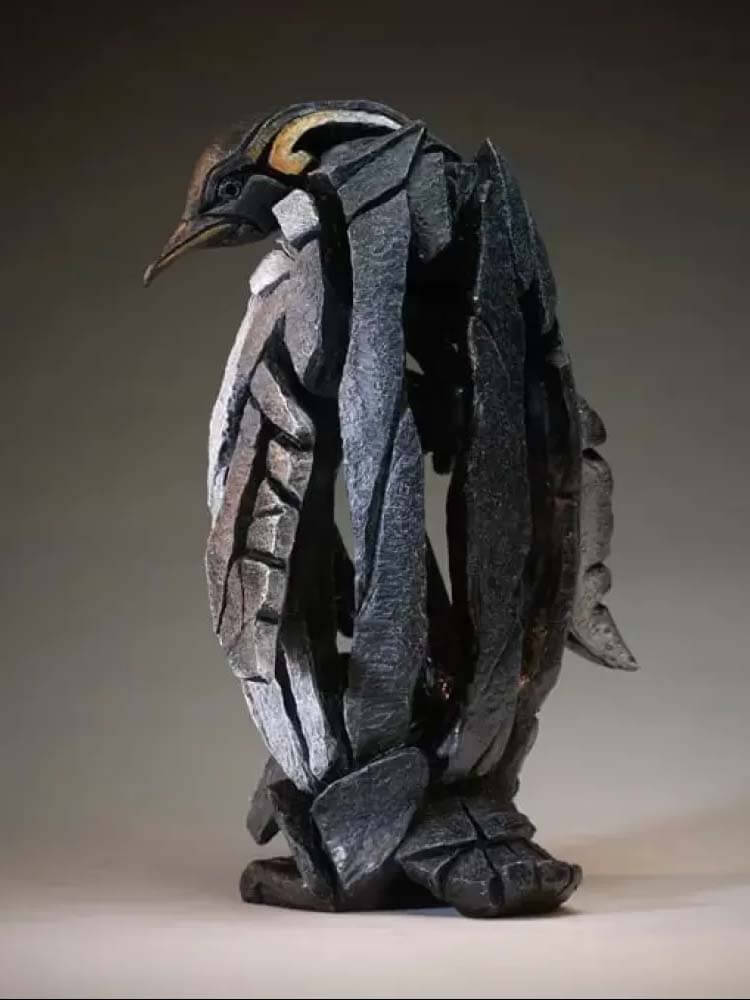 Penguin Figure, Penguin with Chick by Edge Sculpture