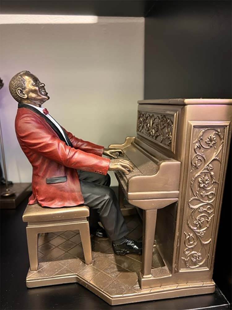 Jazz Pianist, Jazz piano player bronze figure 