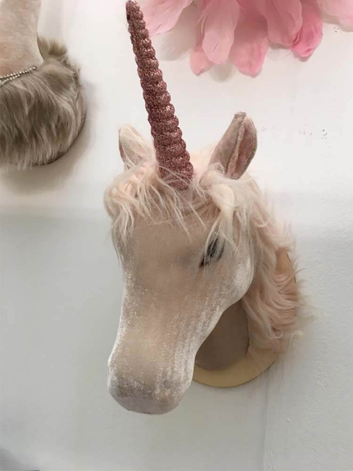 Pink Unicorn Head Wall Mount