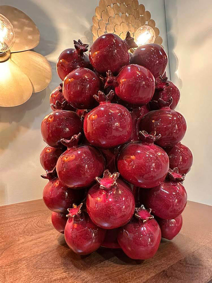 Large Decorative Vase Red Pomegranates