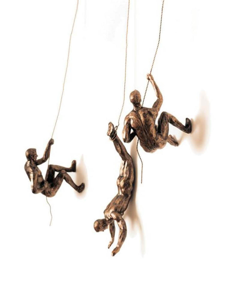 Wall hanging climbing abseiling Men