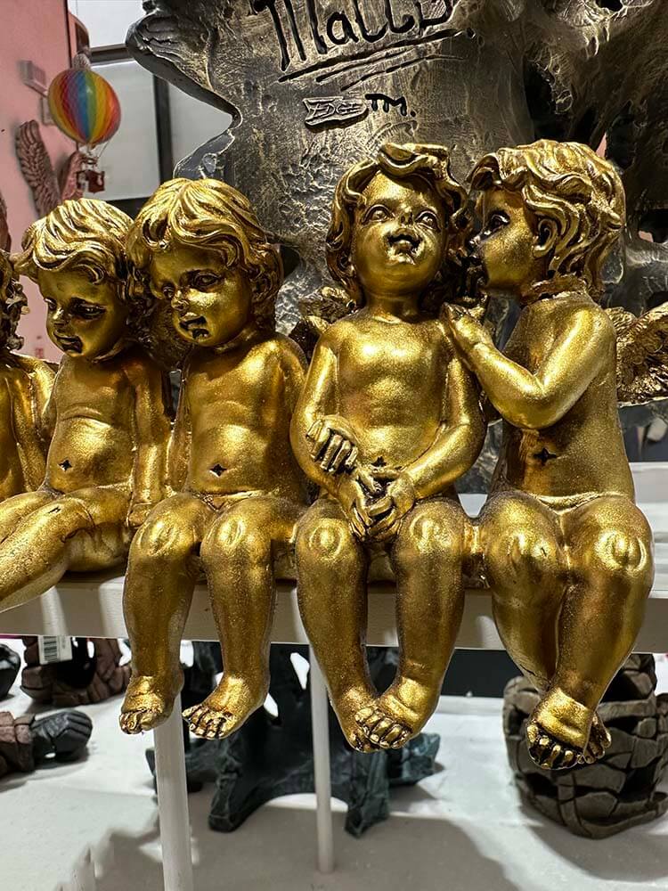 Antique Gold Sitting Row of Cherubs