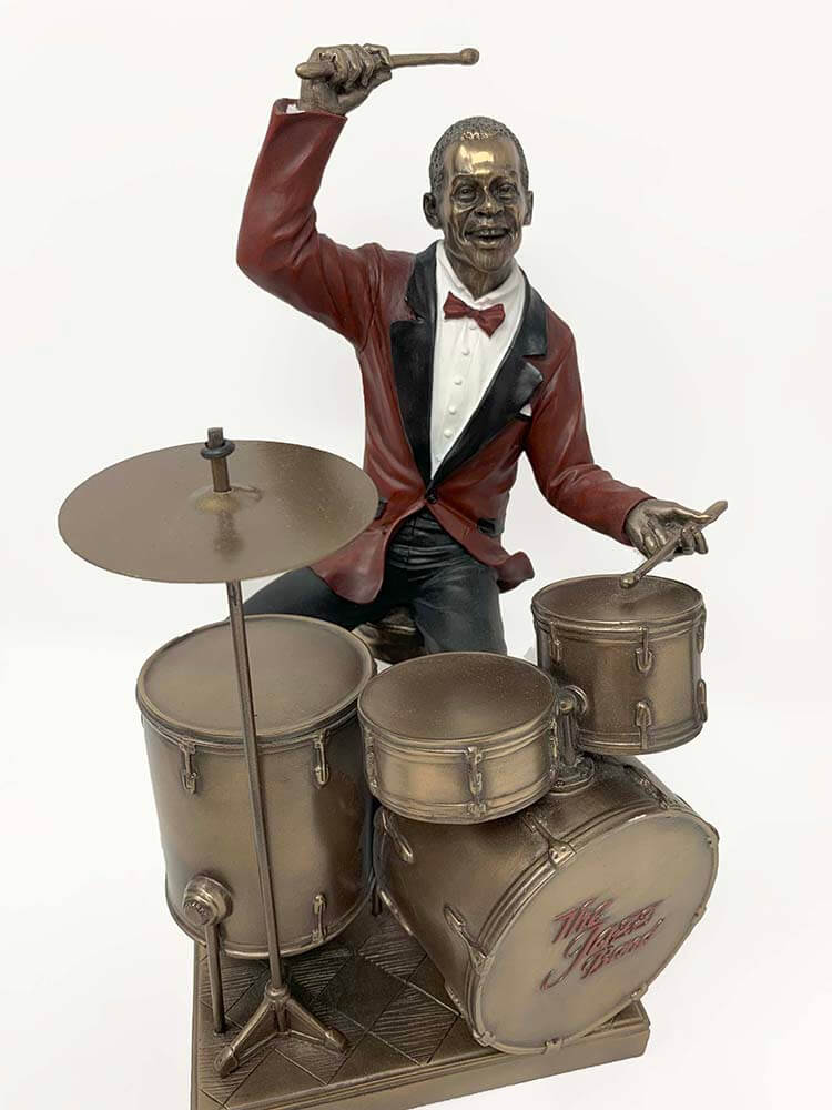 Drum Player Jazz Bronze Figurines, Drummer Jazz band player