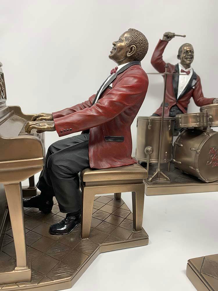 The Jazz Pianist, Jazz piano player bronze figure 