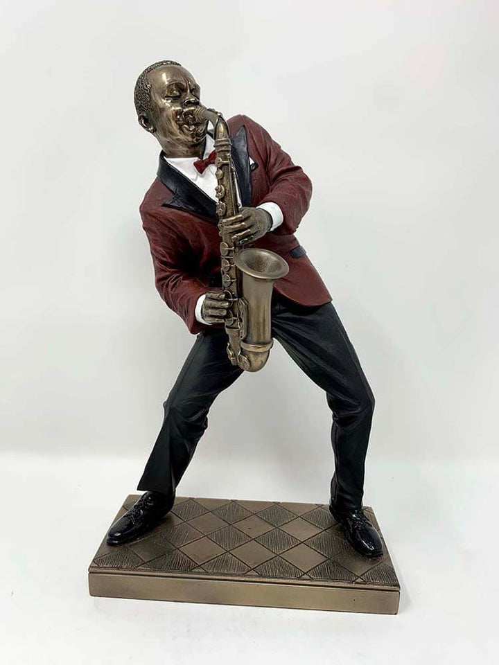 Sax alto player bronze , American Jazz musicians figurine bronze sculpture 