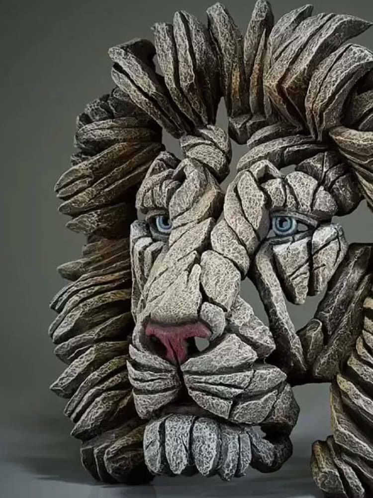 Edge Sculpture Lion Bust Savannah by Matt Buckley, 43cm