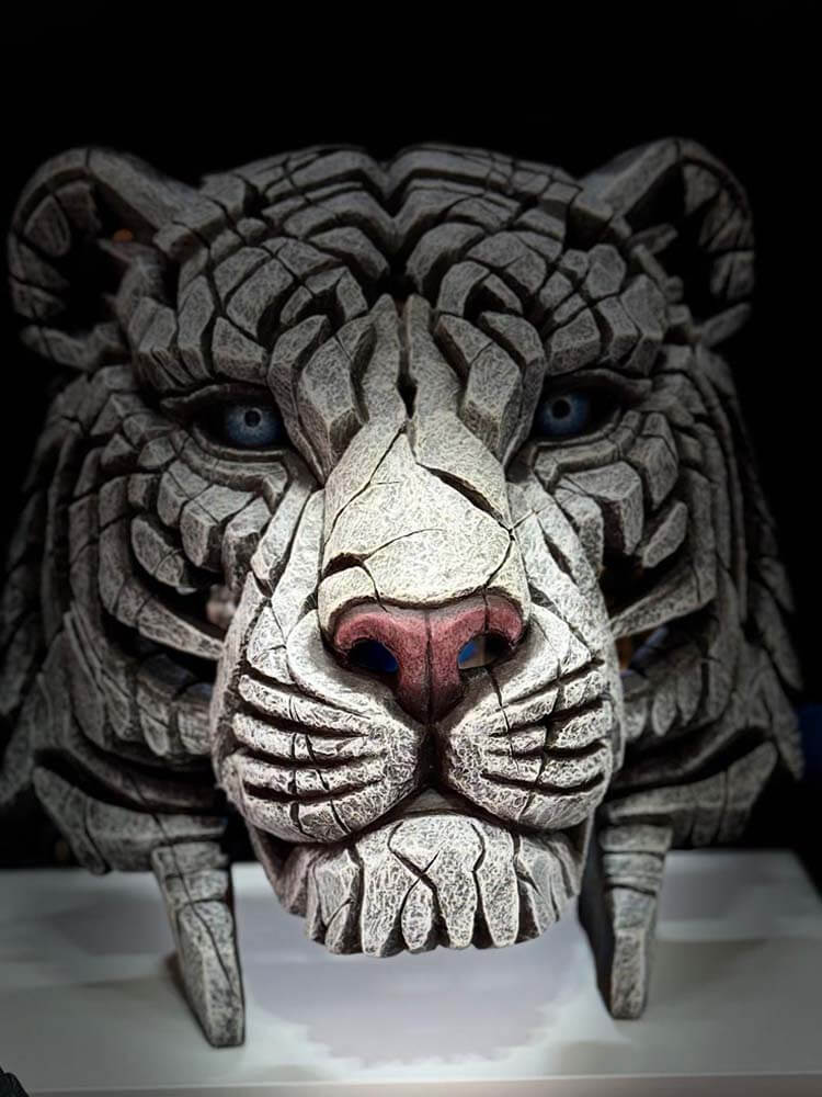 White Tiger Bust by Edge Sculpture, 40cm