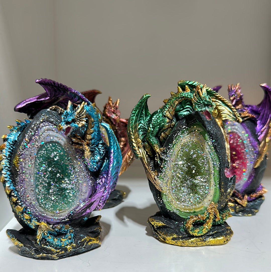 Light-up dragon crystal figurines