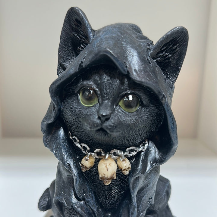 Reapers Feline Cloaked Grim Reaper Cat Figurine