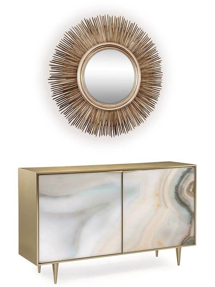 Soleil Mirror, Champagne Gold Starburst Mirror Large Sun Wall Mirror 