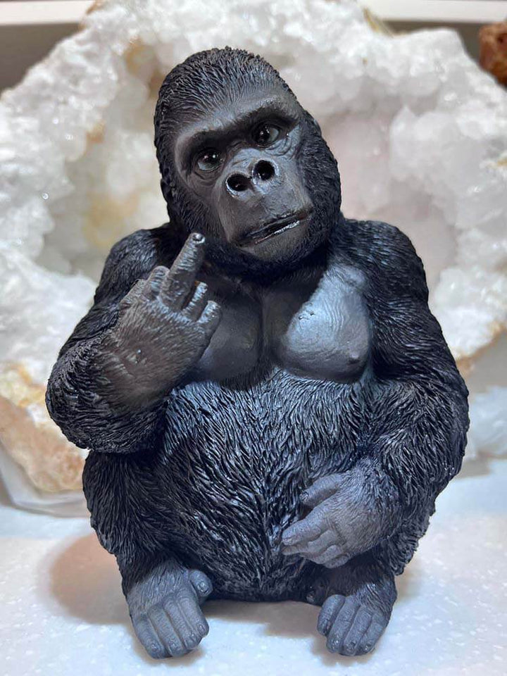 GORILLA GONE WILD SITTING GORILLA WITH MIDDLE FINGER ATTITUDE