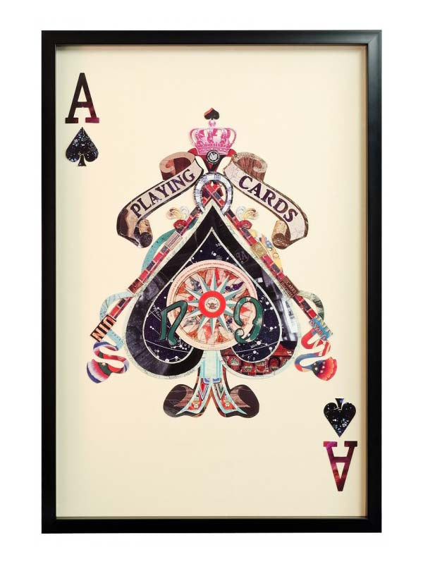 Playing Card Wall Art, Playing Card Collage Artwork Ace of Spades 90cm ...